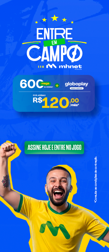 ENTRE EM CAMPO com a MHnet — 600 Mega de internet + Globoplay por R$ 120/mês. Assine hoje e entre no jogo.